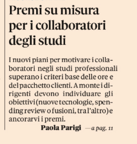 prima pagina Sole 24 Ore